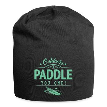 Draußen Paddele ich dir eins - Jersey-Beanie - Schwarz - Vorne
