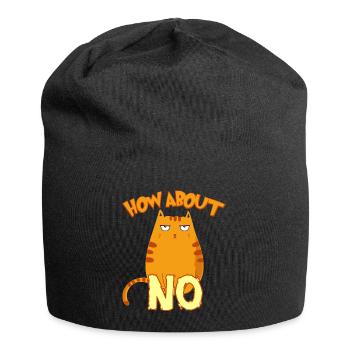 How About No Cute Feline Feral Meow Pet Animals - Jersey Beanie - black - Front