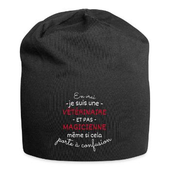 Vétérinaire et pas Magicienne - Bonnet en jersey - noir - Devant