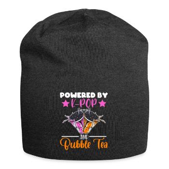 Powered By K-pop And Bubble Tea Simple Music Top - Jersey-Beanie - Anthrazit - Vorne