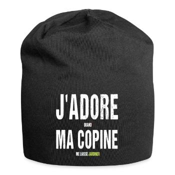 Jardinage ma copine me laisse jardiner humour - Bonnet en jersey - noir - Devant