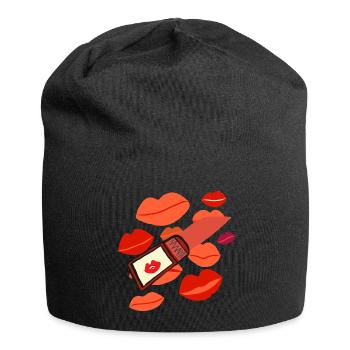 LIPPENSTIFT v2.00 - Jersey-Beanie - Schwarz - Vorne
