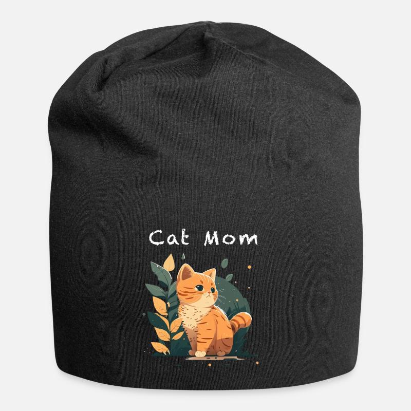 CAT MOM - Jersey-Beanie - Schwarz
