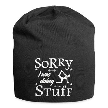Sorry, I was doing stuff - Yoga - Jersey-Beanie - Schwarz - Vorne