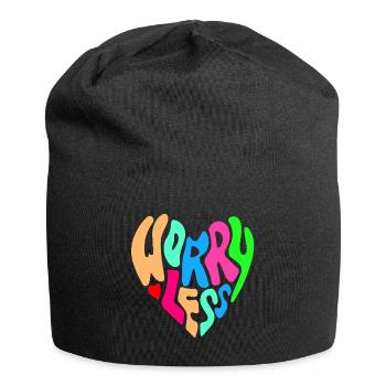 Worry less is the advice # - Jersey Beanie - black - Front