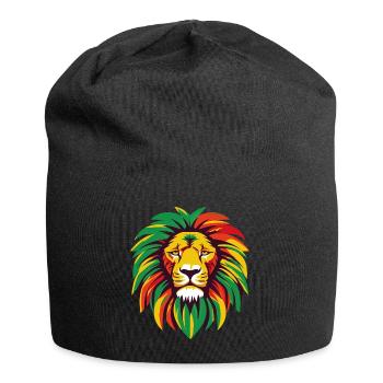 Un lion avec des couleurs rasta - Bonnet en jersey - noir - Devant