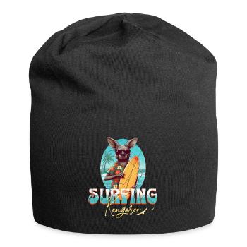 Surfing Kangaroo - Jersey Beanie - black - Front