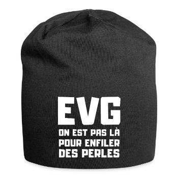EVG, équipe du marié, futur marié - Bonnet en jersey - noir - Devant