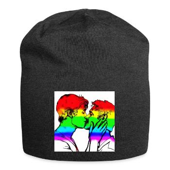 Küssende Männer - Jersey-Beanie - Anthrazit - Vorne