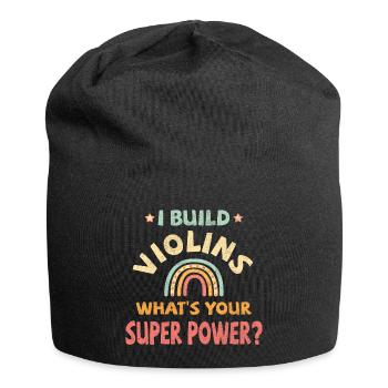 I build Violins what’s your super power? - Jersey-Beanie - Schwarz - Vorne