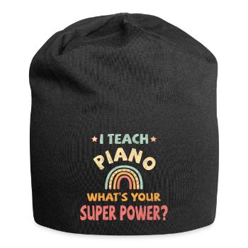 I teach Piano what’s your super power? - Jersey-Beanie - Schwarz - Vorne