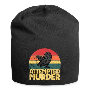 Attempted Murder Of Crows Funny Bird Lover - Jersey-Beanie - Schwarz - Vorne