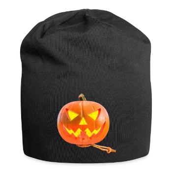 Halloween pumpkin carried by the Grim Reaper - Jersey Beanie - black - Front