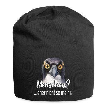 Menschen eher nicht so meins - Jersey-Beanie - Schwarz - Vorne