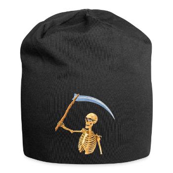 Hurra, wieder ein toller Tag! - Jersey-Beanie - Schwarz - Vorne