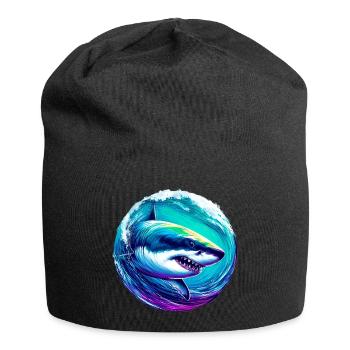 Requin blanc - Bonnet en jersey - noir - Devant
