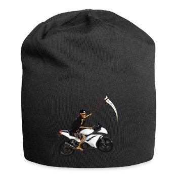 Sensenmann steigt um auf´s Motorrad - Jersey-Beanie - Schwarz - Vorne