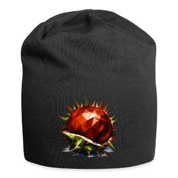 Polygon Kastanie: Herbstlicher Laubbaum in - Jersey-Beanie - Schwarz - Vorne