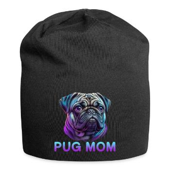 Mops Mom - Jersey-Beanie - Schwarz - Vorne