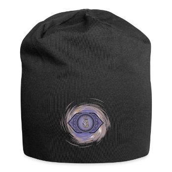 Ajna sechstes Chakra - Jersey-Beanie - Schwarz - Vorne