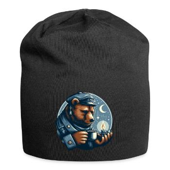 BEAR TEALIGHT MOONLIGHT MARITIME COFFEE TEA NORTH - Jersey Beanie - black - Front