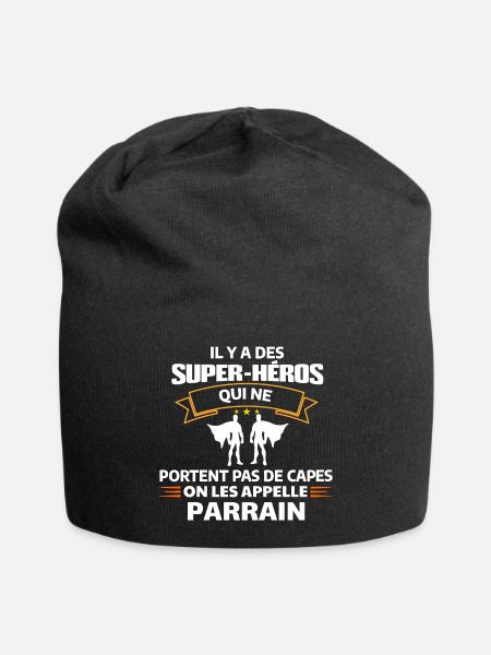 Citations de Super-Héros Amusantes - Bonnet en jersey - noir
