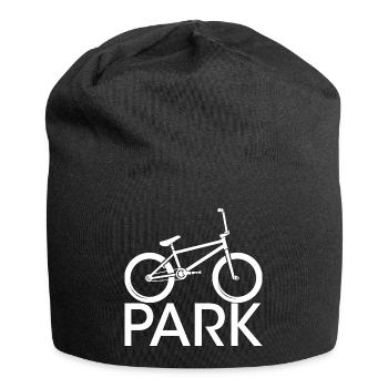 Icône de vélo de parc BMX icône de logo halfpipe - Bonnet en jersey - noir - Devant