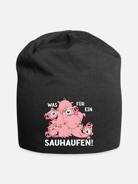 Was für ein Sauhaufen - Jersey-Beanie - Schwarz