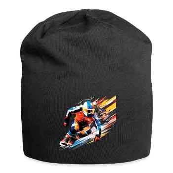 Snowboard Sport Game Champion Wettbewerb Zusammenfassung - Jersey-Beanie - Schwarz - Vorne