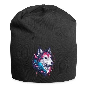 WOLF, COSMIC, UNIVERSE, PLANET, STARS, GALAXY, WORLD - Jersey Beanie - black - Front