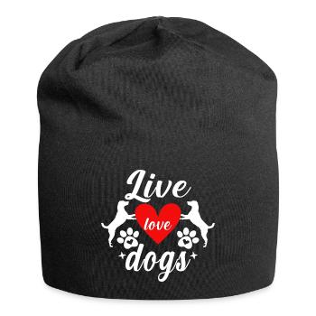 Leben Liebe Hunde - Jersey-Beanie - Schwarz - Vorne