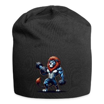 POWERFUL LION POWER MUSCLE BUILDING WEIGHTLIFTING GYM - Jersey Beanie - black - Front