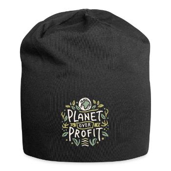 Planet over profit activisme sauver la planète - Bonnet en jersey - noir - Devant