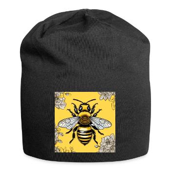 Honigbiene - Jersey-Beanie - Schwarz - Vorne