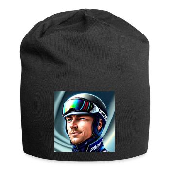 Skispringer Portrait - Jersey-Beanie - Schwarz - Vorne