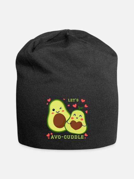 Lets Avo-Cuddle Avocado Kuscheln Kawaii Cartoon - Jersey-Beanie - Schwarz