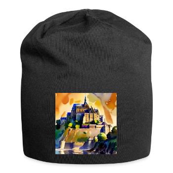 Mont Saint Michel - Watercolor - Jersey Beanie - black - Front