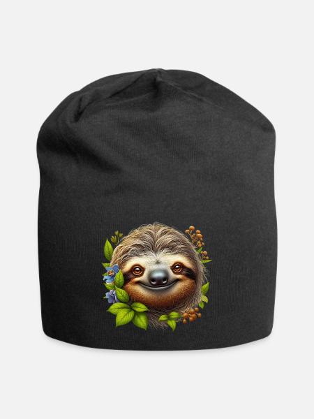 Faultier - Jersey-Beanie - Schwarz