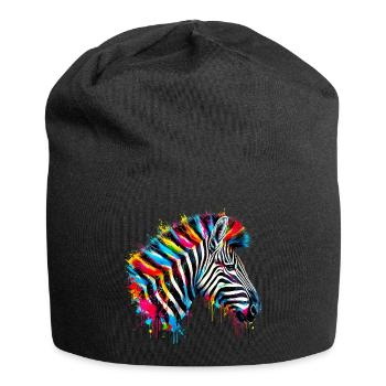 Zebra - Jersey-Beanie - Schwarz - Vorne