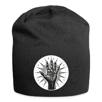 Star Hand with Flashes - Jersey Beanie - black - Front