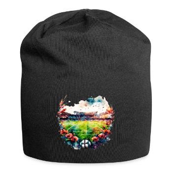 Stade de football vide avec des fleurs Fussball Stadion - Bonnet en jersey - noir - Devant