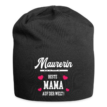 Maurerin Beste Mama Muttertag Geburtstag Maurer - Jersey-Beanie - Schwarz - Vorne