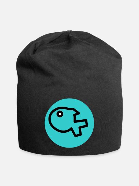 little fish - Jersey Beanie - black
