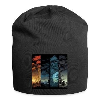 Magical Tree Landscapes in the Annual Cycle - Jersey Beanie - black - Front