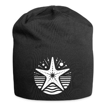 Seestern Meerestier Salzwasser Aquarium Silhouette - Jersey-Beanie - Schwarz - Vorne