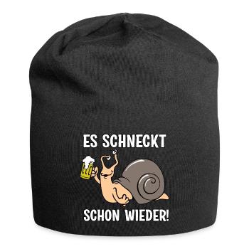 Es schneckt schon wieder - Jersey-Beanie - Schwarz - Vorne