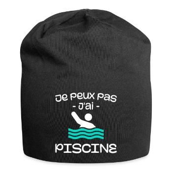 Je Peux Pas J'ai Piscine - Bonnet en jersey - noir - Devant