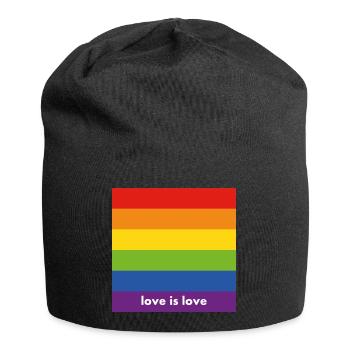 Love is Love Rainbow Flag gay marriage pride ally - Jersey Beanie - black - Front