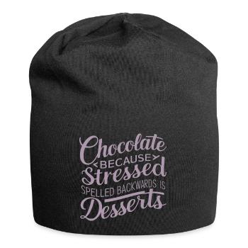 Desserts au chocolat Stress Citation de dessert drôle - Bonnet en jersey - noir - Devant