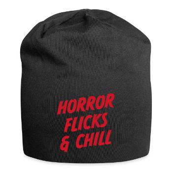 Horrorfilme und Chill - Jersey-Beanie - Schwarz - Vorne